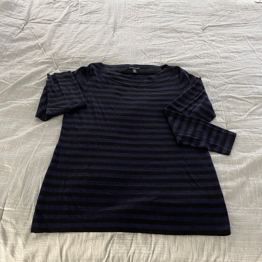 Eileen Fisher Bateau Neck Sweater Top
